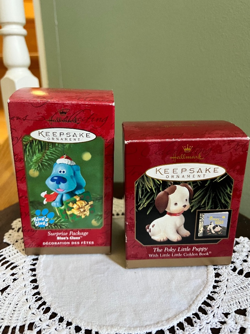 2 Iconic Puppies: The Pokey Little Puppy & Blues Clues. Ornaments.